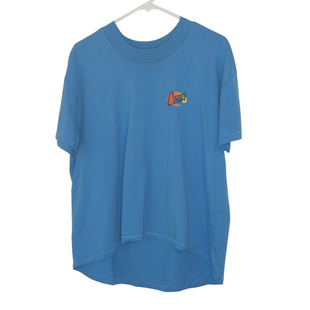 Costa Del Mar Rad Palm Beach Shirt Womens XL Blue High Low Style